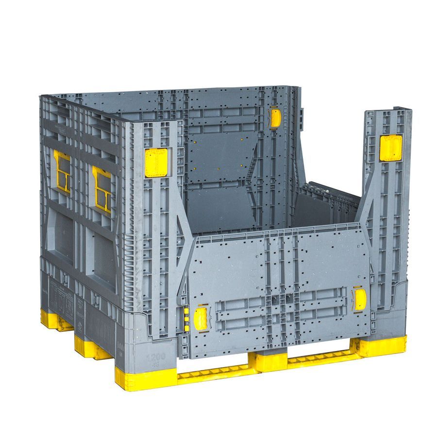 Eurobin collapsible pallet box by ZAMKO; Eurobin 1210 Pallet boxes have an higher dynamic loading capacity-up to 900kg