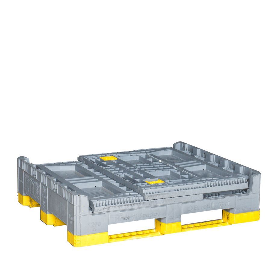 Eurobin collapsible pallet box by ZAMKO; Eurobin 1210 Pallet boxes have an higher dynamic loading capacity-up to 900kg