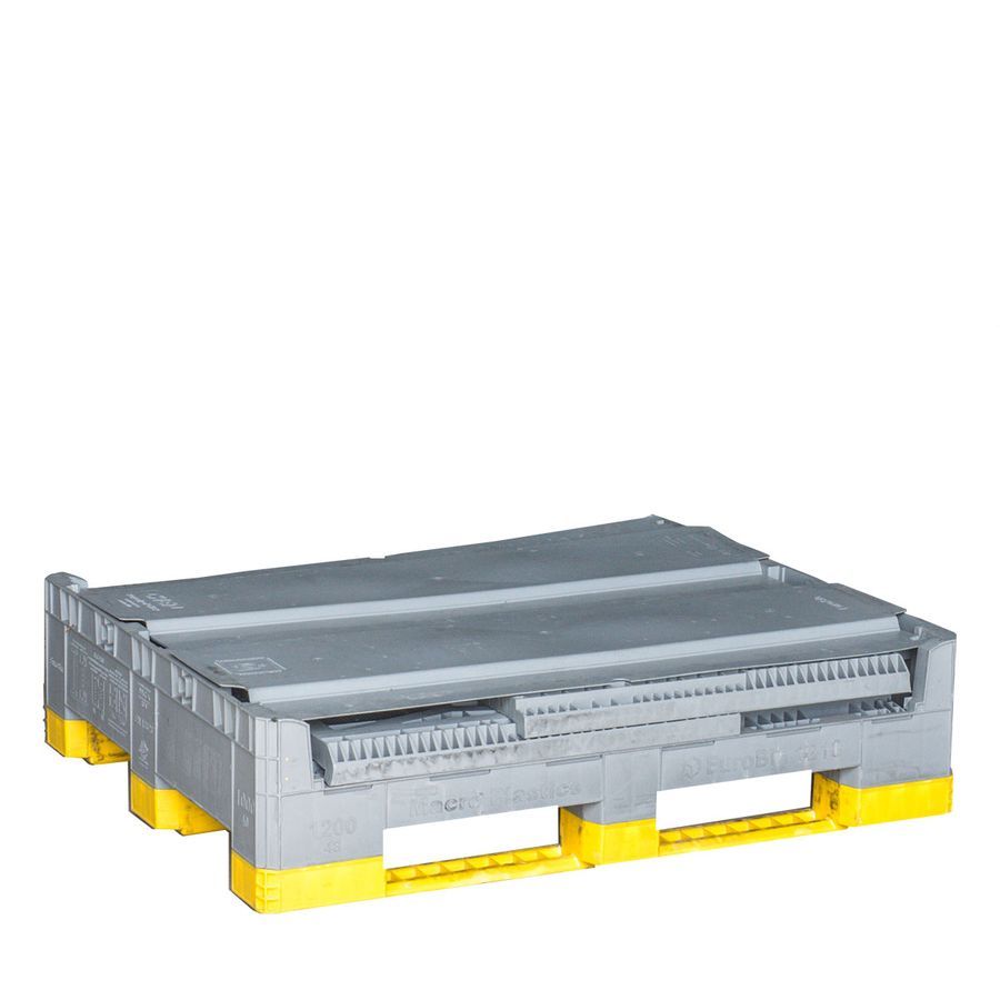 Eurobin collapsible pallet box by ZAMKO; Eurobin 1210 Pallet boxes have an higher dynamic loading capacity-up to 900kg