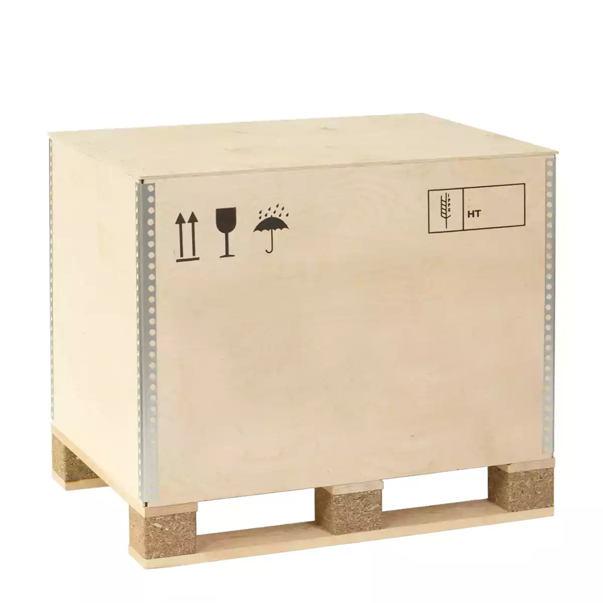 HU1208-1-1.webp Plywood Pallet Crate 800x1200mm, Often used for one-way transport of valuable things. Heavy load capacity of 1000kg possible.