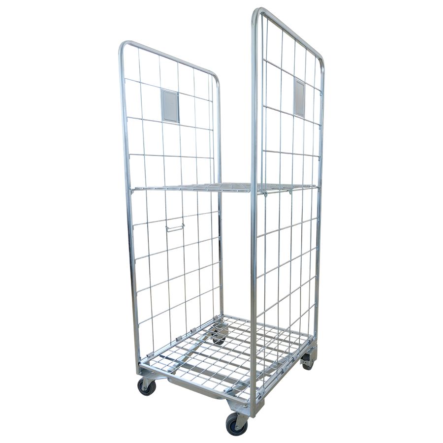 Roll cage A-frame 2 walls by ZAMKO; Roll cages, also known as roll containers or roll pallets, are mobile units typically used for transporting and storing goods
