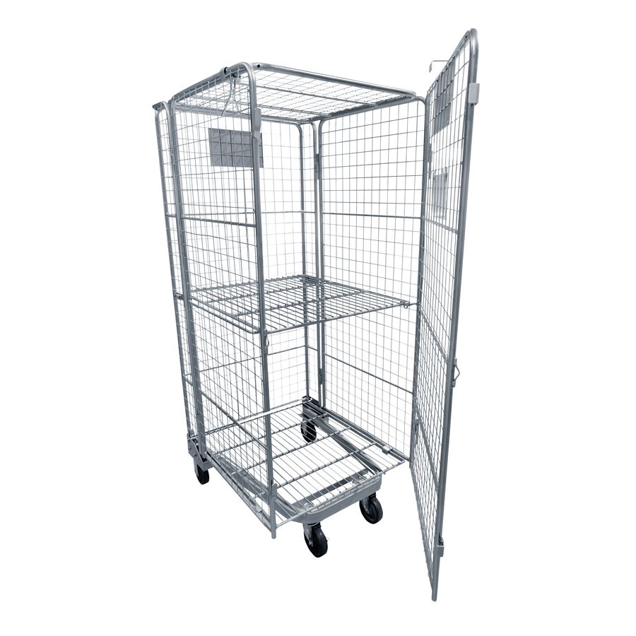 Roll cage A-frame 4-walls by ZAMKO; Roll cages, also known as roll containers or roll pallets, are mobile units typically used for transporting and storing goods
